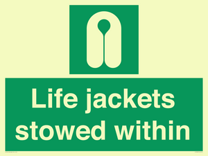 Life jackets stowed within